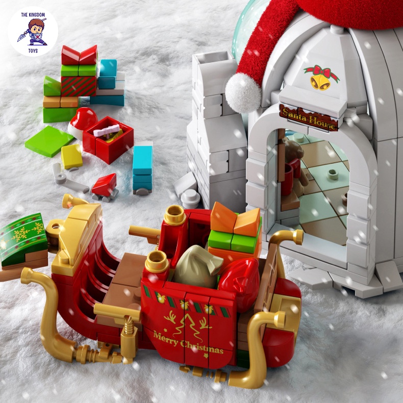 Đồ Chơi Lắp Ráp Giáng Sinh Noel Mô Hình Ngôi Nhà Ông Già Noel Phát Sáng Người Tuyết Cây Thông 601156