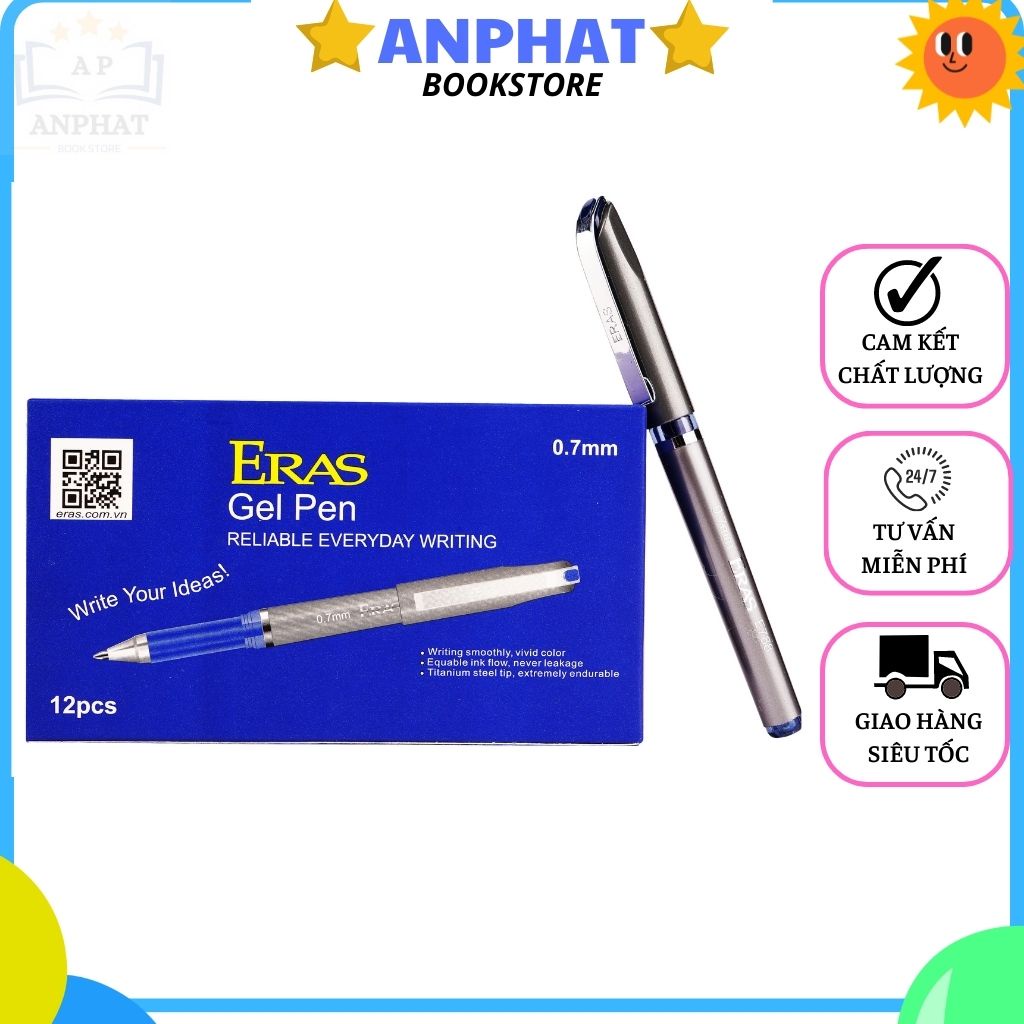 Bút Ký Gel Eras E788 Ngòi 0.7mm Tập Viết Chữ Hán