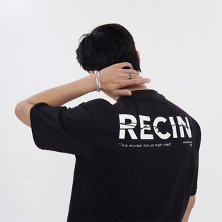 Áo thun RECIN Basic, trắng/ đen