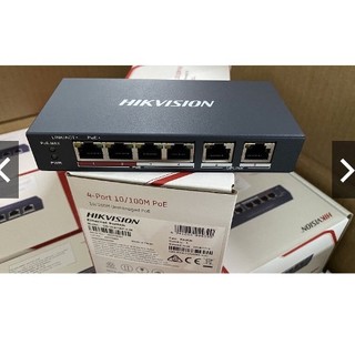 Switch Poe HIKVISION 6 cổng, 2 cổng Uplink DS-3E0106P-E/M (chính hãng)