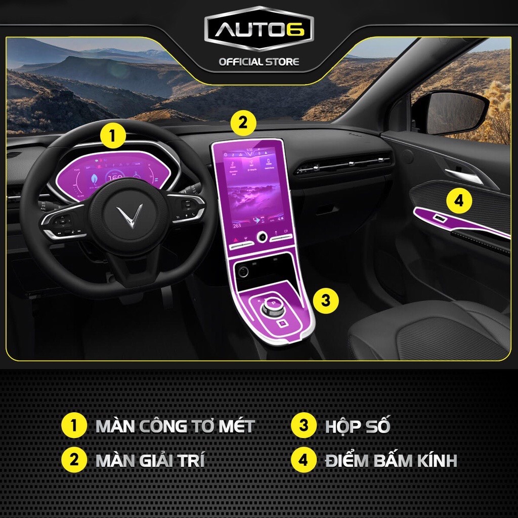 VINFAST VFe34 - Film PPF chống xước nội thất ô tô - AUTO6