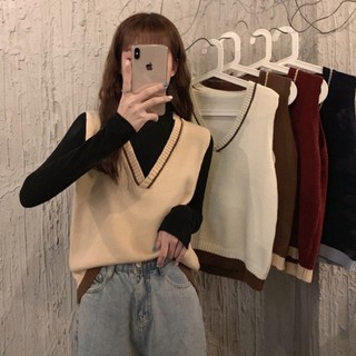 Áo len Gile cổ chữ V sâu xinh