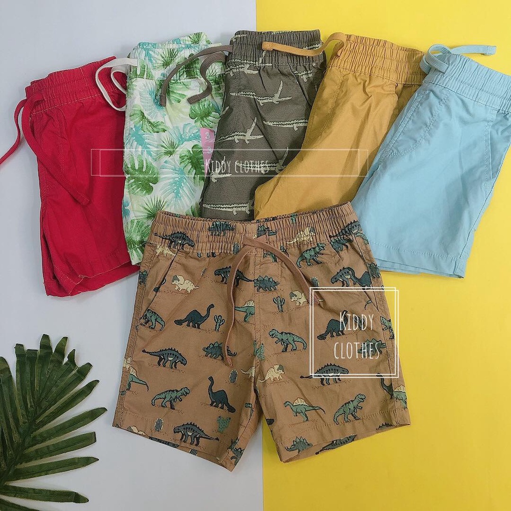 Quần kaki bé trai lưng thun hàng xuất dư xịn/Quần short kaki bé trai dây rút phom to nhiều màu