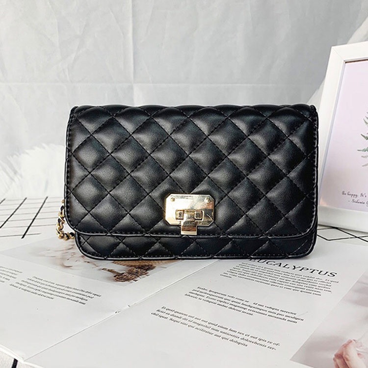 Túi Đeo Chéo Dây Xích Hình Thoi Phong Cách Hàn Quốc Dễ Phối Đồ Cho Nữ