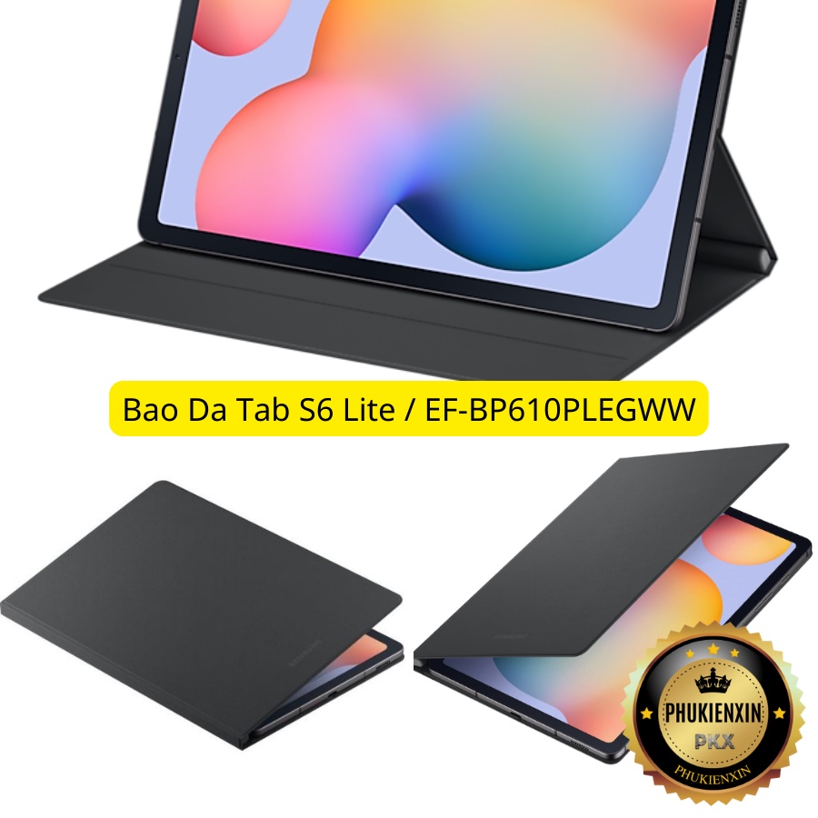 Bao Da Book Cover Tab S6 Lite Đen Chính Hãng