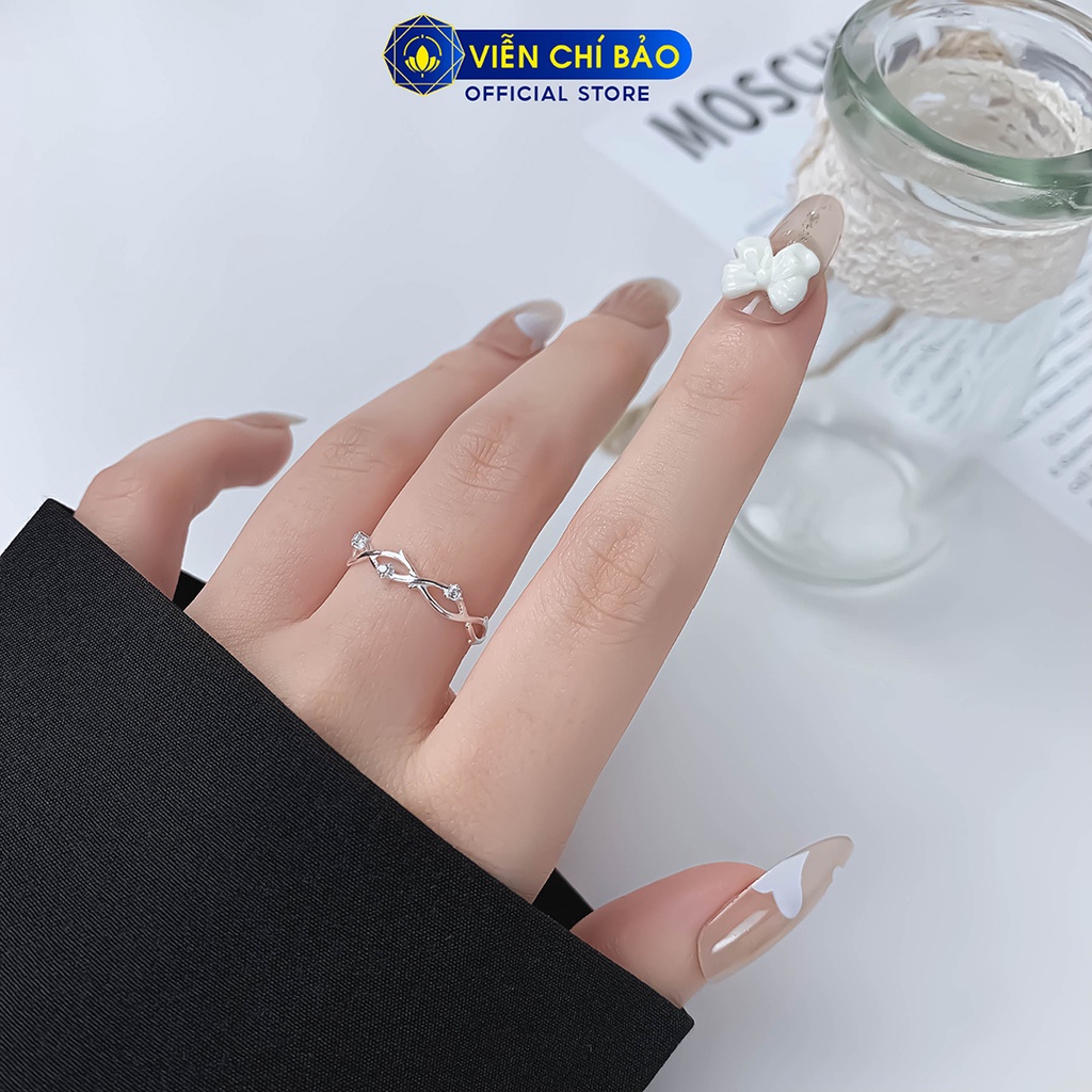 Nhẫn bạc nữ xoắn đá chất liệu bạc 925 thời trang phụ kiện trang sức Viễn Chí Bảo N400875