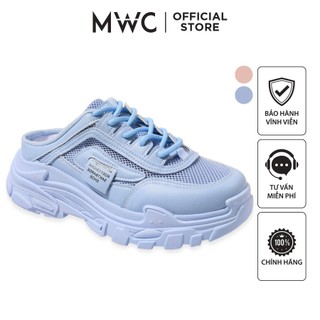 Giày mwc a026 - giày sục thể thao nữ, sục thể thao chất da đế độn màu hồng xanh