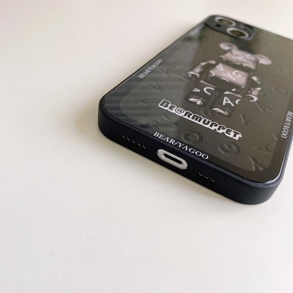 Ốp Điện Thoại Kính Cường Lực In Hình Gấu kaws Cho iPhone 14promax 14 13promax 12 11 X XS XSMAX