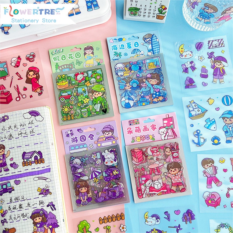 Bộ 20 Tấm Sticker Hoạt Hình Dễ Thương Dán Trang Trí Sổ Tay