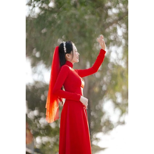 Sale_Áo dài cô dâu 4 tà đính hạt_có may bigsize