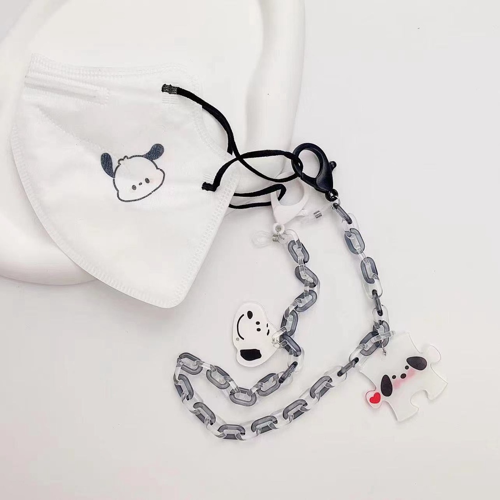 Dây Xích Đeo Mắt Kính Bằng Acrylic Màu Kẹo Hình Cún Hoạt Hình Phong Cách Hàn Quốc Đơn Giản