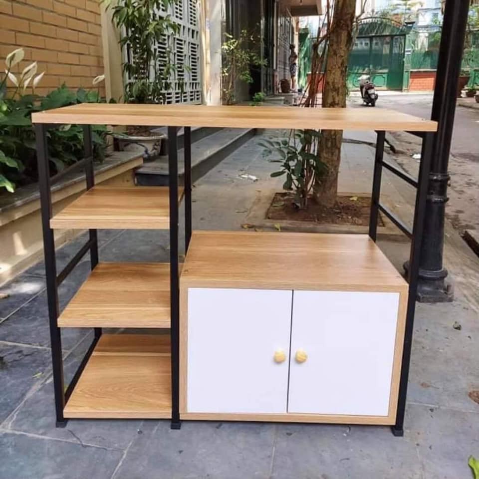 Kệ lò vi sóng kệ để lò nướng nhà bếp đa năng có ngăn tủ 70x78x30cm mới nhất 2022