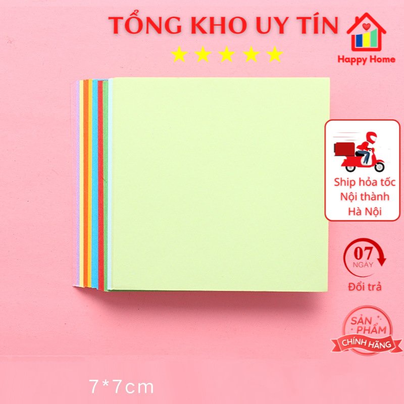 Giấy gấp Origami, giấy gấpthủ công gấp hạc hoa 100 tờ 10 màu