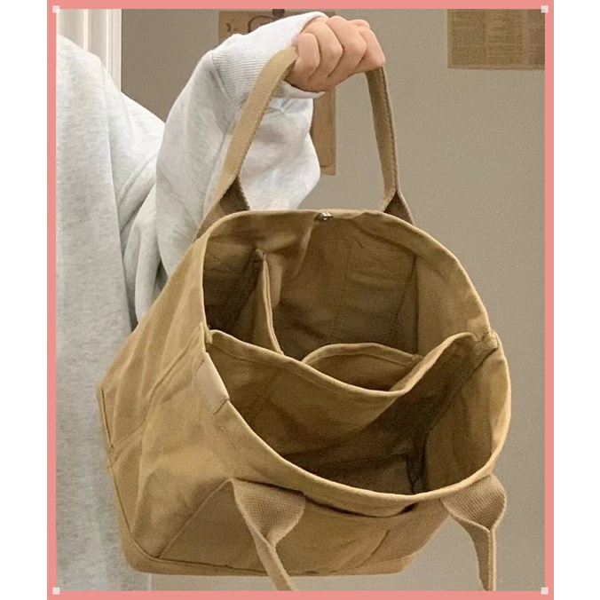 M97-Túi Đựng Hộp Cơm Trưa Bằng Vải Bố Thiết Kế Mới Đơn Giản Thời Trang Dành Cho Nữ túi phụ nữ túi xách tay Túi đeo vai  thời trang hàn quốc túi tote vải cái víP