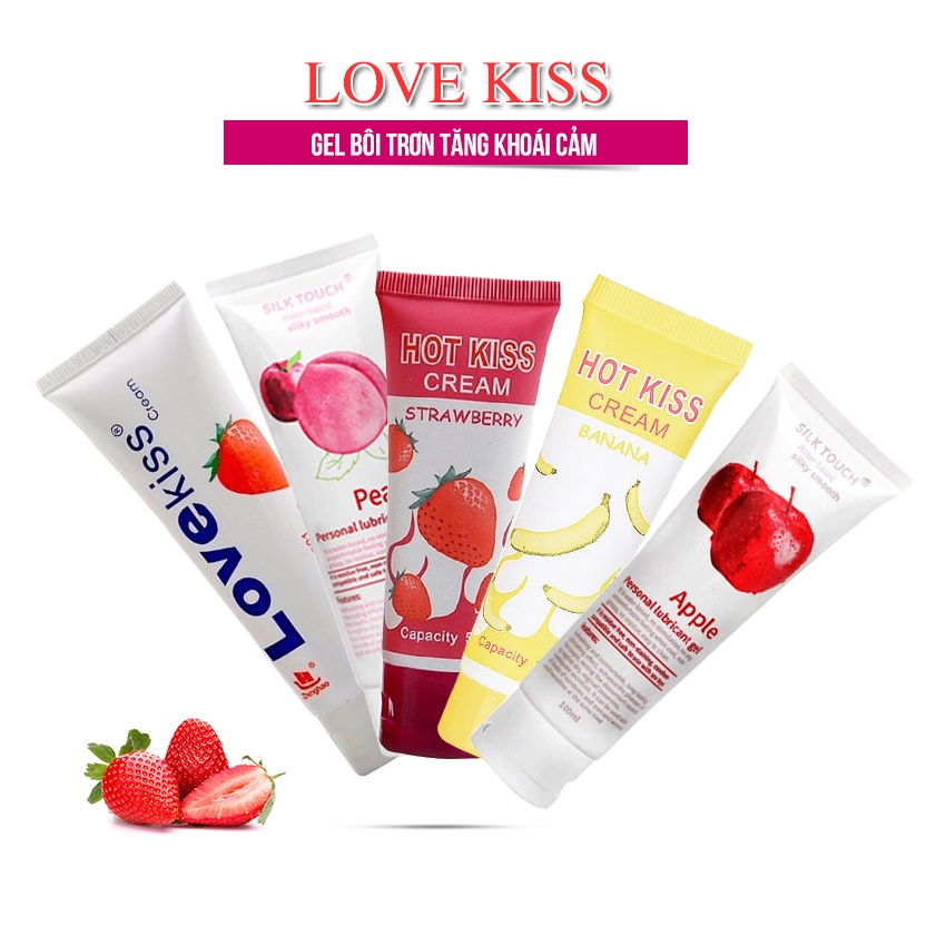 Gel Love Kiss, Hot kiss - Gel bôi trơn hương trái cây tăng khoái cảm, giảm khô hạn cho cuộc yêu nồng nàn | vietshop24