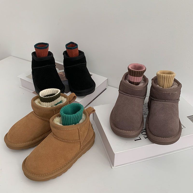 Giày Bốt Đi Tuyết Trẻ Em. Giày Bốt cotton Lót Nhung Dày Dặn Giữ Ấm Chống Trượt Thời Trang Mùa Đông Cho Bé