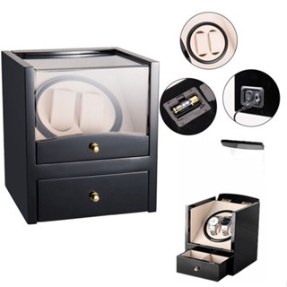 < CÓ PHIẾU BÁO HÀNH CHÍNH HÃNG > GỖ CAO CẤP Hộp đựng đồng hồ cơ 2 xoay và khay ngăn kéo để phụ kiện