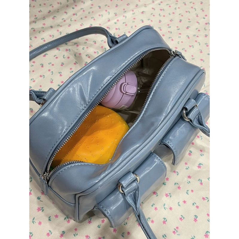 Mischa Túi Đeo Vai Da PU Sức Chứa Lớn Màu Trơn Phong Cách retro Đơn Giản Dễ Phối Đồ