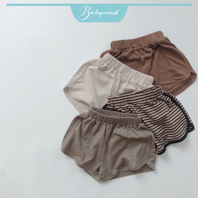 BABEPROUD Quần short màu trơn thời trang mùa hè Hàn Quốc cho bé 0-6 tuổi