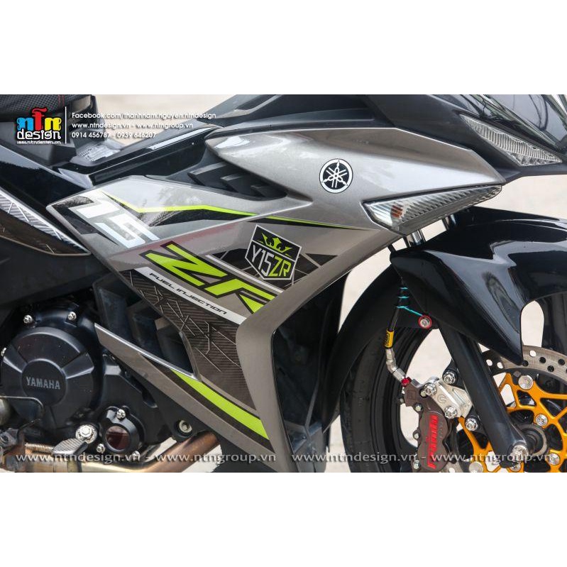 TEM RỜI mẫu Y15ZR xanh lá cho Exciter 150 xám đen - tem chuẩn form dễ dán - không bay màu