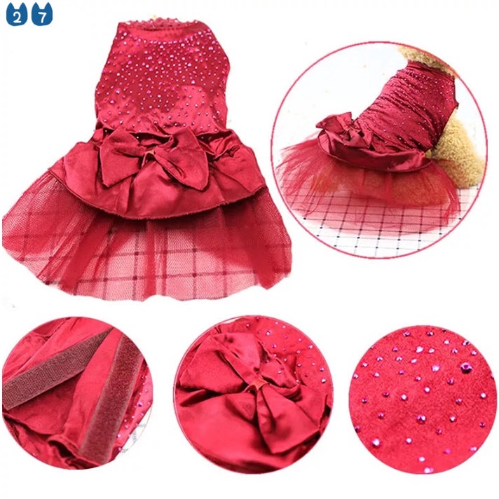 Đầm Cưới Lộng Lẫy 27Pets} XS-XXL Thời Trang Mùa Hè Cho Cún Cưng