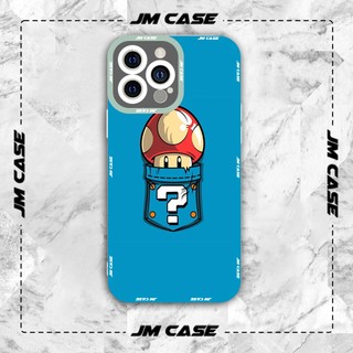 Ốp lưng iphone samsung xiaomi oppo cạnh vuông JMCase Nấm Game Mario Cute