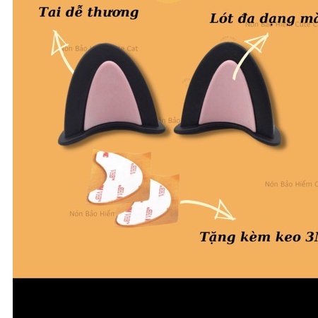 Tai mèo gắn nón nửa đầu ,nón 3/4 và tất cả loai nón