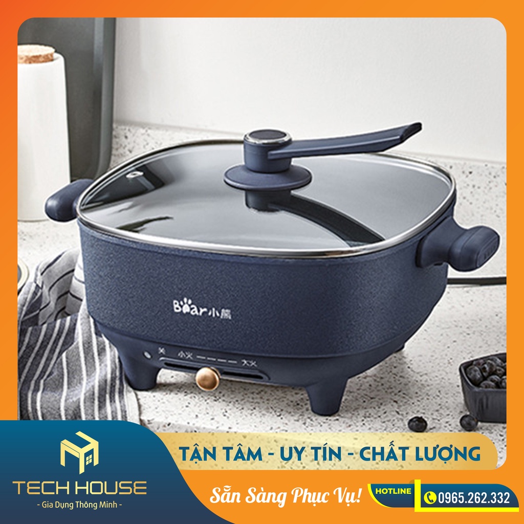 Nồi lẩu điện đa năng thanh gạt thế hệ mới BEAR DHG-C60F2 dung tích 6L 1500w bảo hành 12 tháng