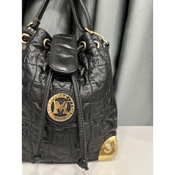 Túi si hiệu METROCITY dáng bucket mini đeo chéo da thật 100%