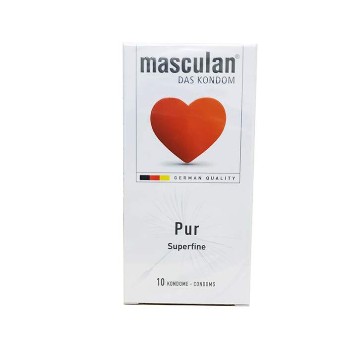 Bao cao su Masculan Pur siêu mỏng siêu gel (Hộp 10 chiếc)