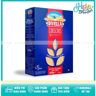 Hạt couscous hộp giấy divella 500gr - tặng basil