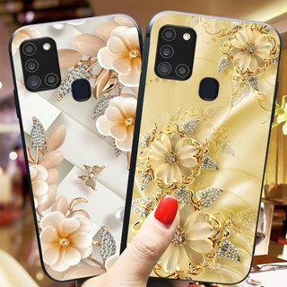 Ốp lưng Samsung a21s in hình hoa , ốp nữ sang trọng