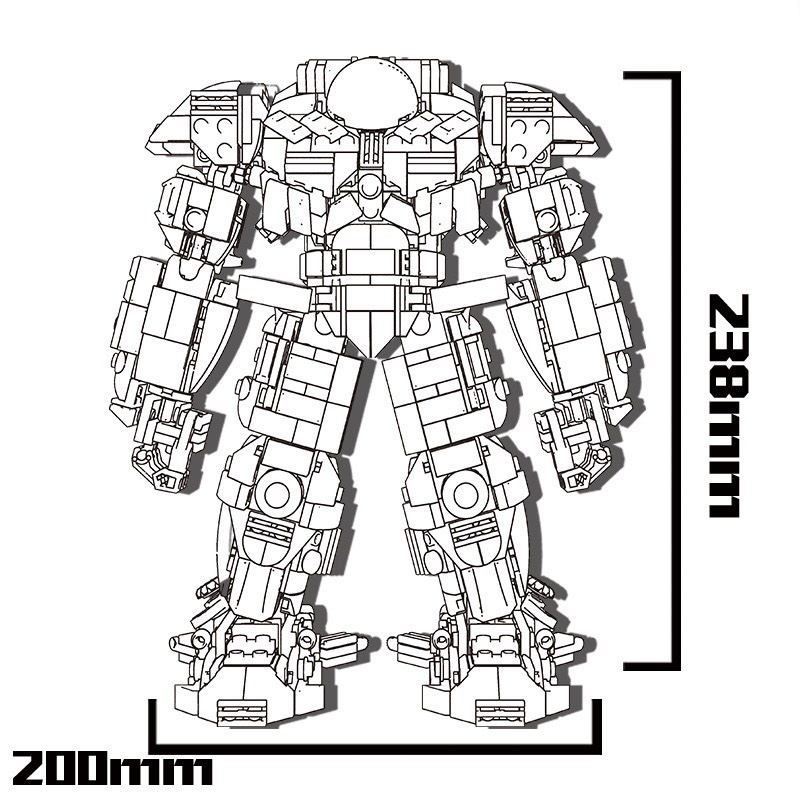 Xếp hình người sắt Hulkbuster Iron man 1065pcs Đồ chơi lắp ráp mô hình robot