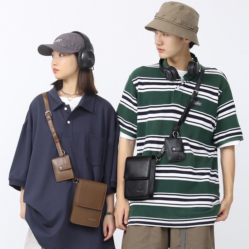 Túi Da Đựng Điện Thoại Đa Năng Có Ngăn Đựng Thẻ Đeo Vai Thời Trang Cho Nam Và Nữ zc220