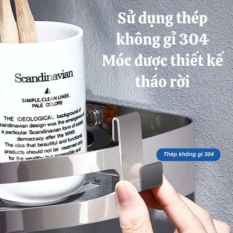 Kệ Nhà Tắm ALIX Dán Góc Tường Để Đồ Phòng Tắm Không Gỉ Tiết Kiệm Diện Tích