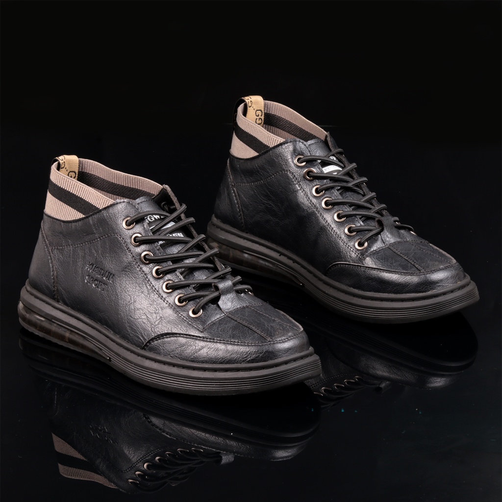 Giày sneaker nam BARITTA cổ lửng da nappa dây thông minh co giãn đế cao su đệm hơi tăng 3cm -  BRT06