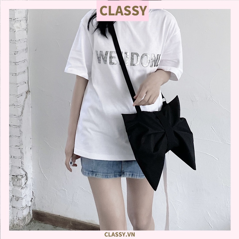 Túi đeo chéo Classy bằng vải hình nơ xinh xắn T596