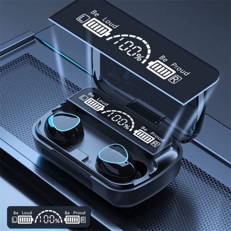 Tai Nghe Bluetooth M10 không dây, chính hãng ONL1C pin khỏe, nút cảm ứng tự động kết nối chống nước chống ồn
