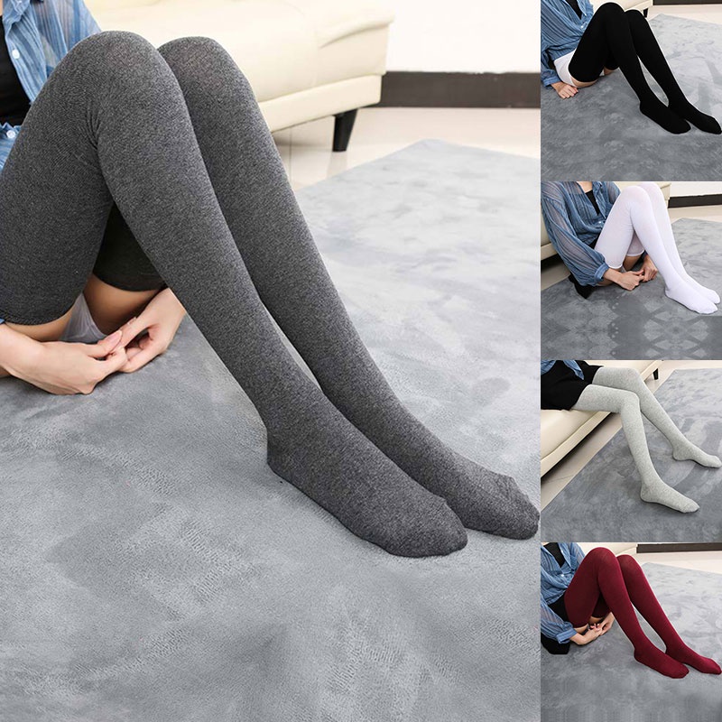 Solid Color High Socks Highs Thigh Sock Long Stockings  Winter All-match Autumn Over Knee JK