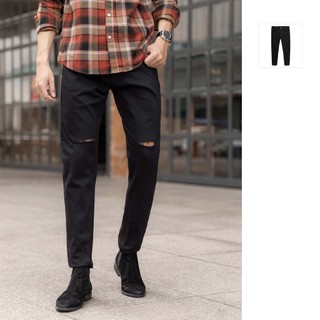 Quần jean nam skinny elastic cut black, chất denim co giãn dày dặn, qj003579, somehow