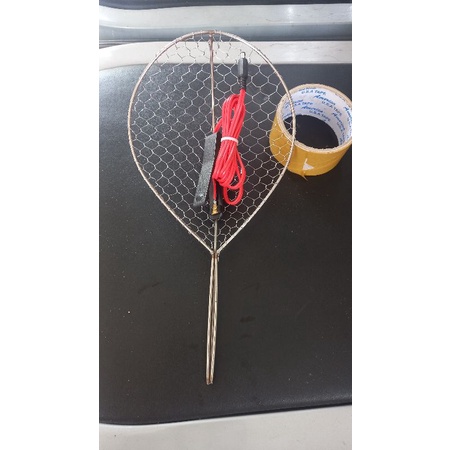 Combo 1 vợt cá inox và  1 cò bóp 2m
