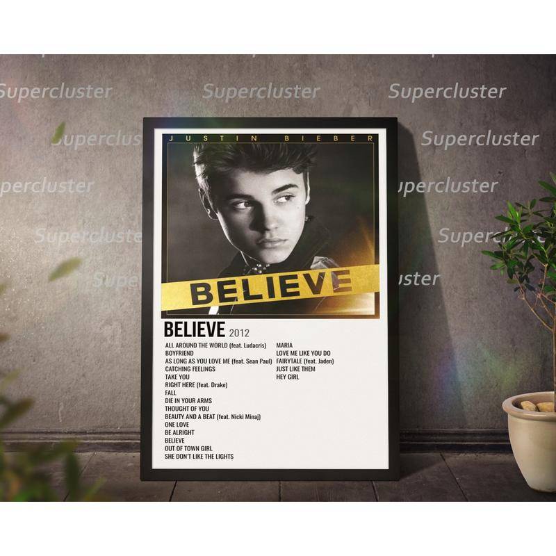 Tranh Vải Bạt Treo Tường In Hình Nhóm Nhạc Justin Bieber