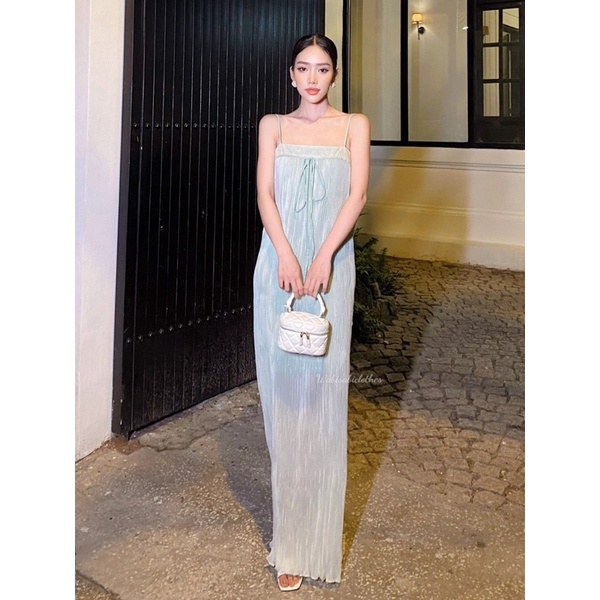 Đầm hai dây dập ly dài Wabisabi N1711