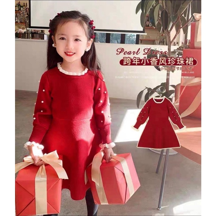 Váy len bé gái đính ngọc