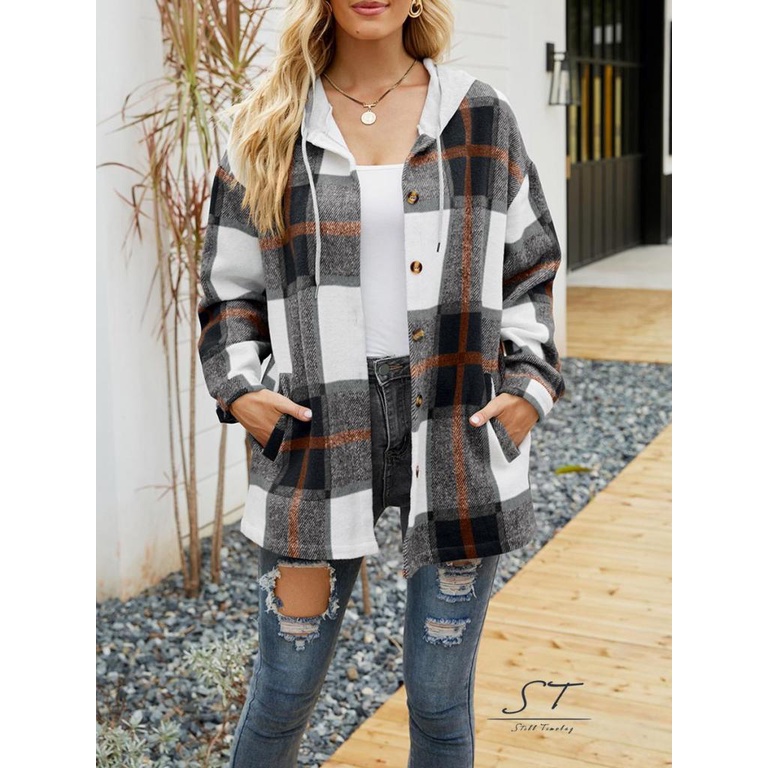 Áo Khoác CY03-Female Tay Dài Có Mũ Trùm Và Túi Có Khóa Kéo Cho Mùa Thu, S / M / L / XL / XXL