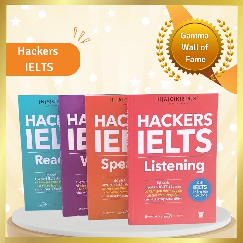 Sách Combo Hackers IELTS Tùy chọn Combo 4 Cuốn Listening + Reading +