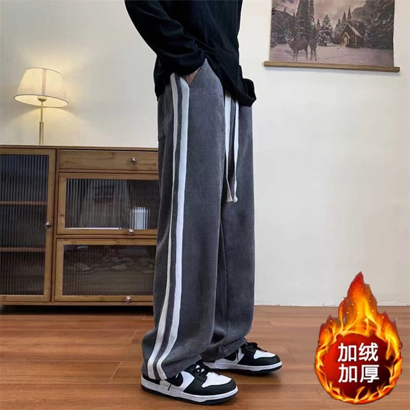 Quần ống rộng Họa Tiết Kẻ Sọc Phong Cách Hàn Quốc Thời Trang Mùa Thu Cho Nữ