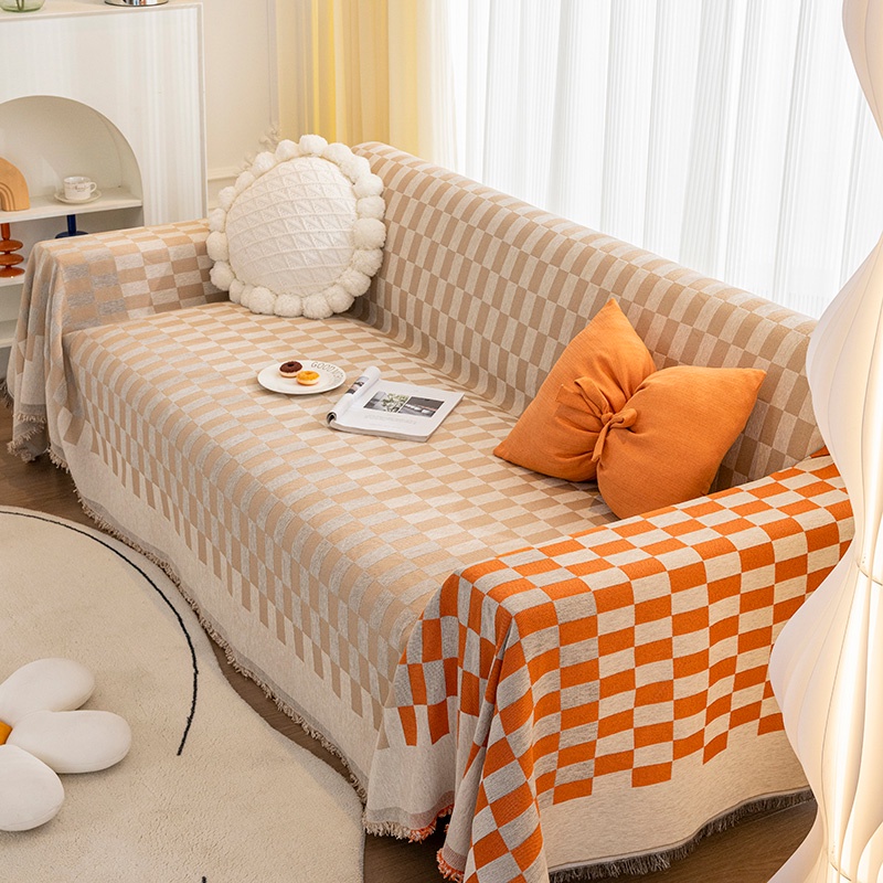 Vỏ Bọc Ghế Sofa Vải Cotton Dệt Kim Họa Tiết Kẻ Sọc Cỡ Lớn Thông Dụng