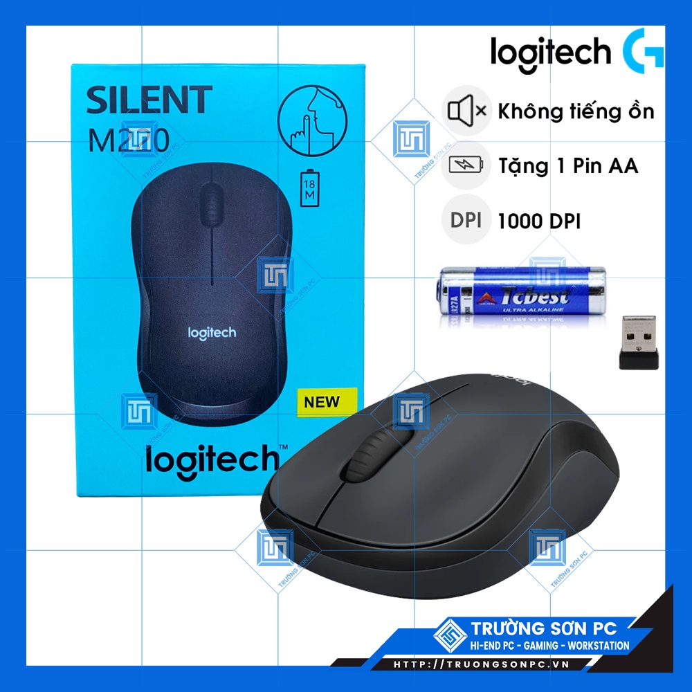 Chuột Không Dây LOGITECH M220 | Click Không Tiếng Ồn