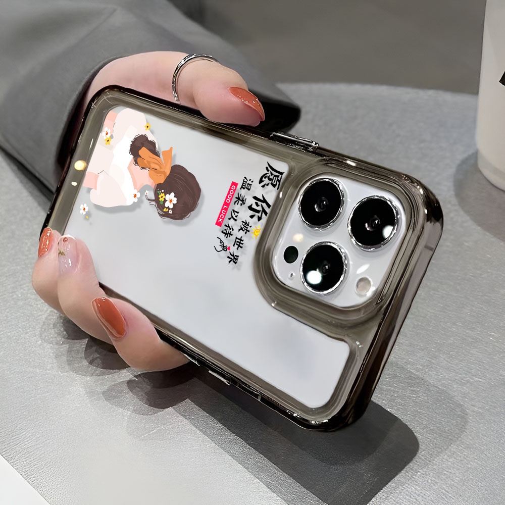 Ốp Điện Thoại Trong Suốt In Hình Cô Gái Cho iphone 14 Pro Max 13 11 12 7Plus X XR XS Max 8 7